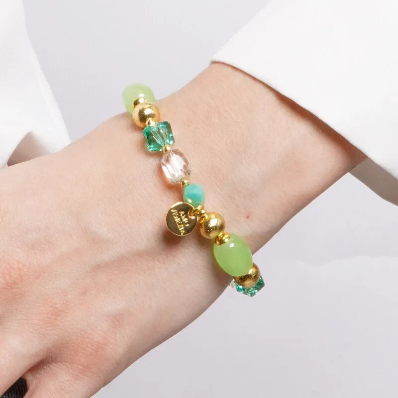 Bracciale in Metallo cristalli verdi - BYSIMON gioielli