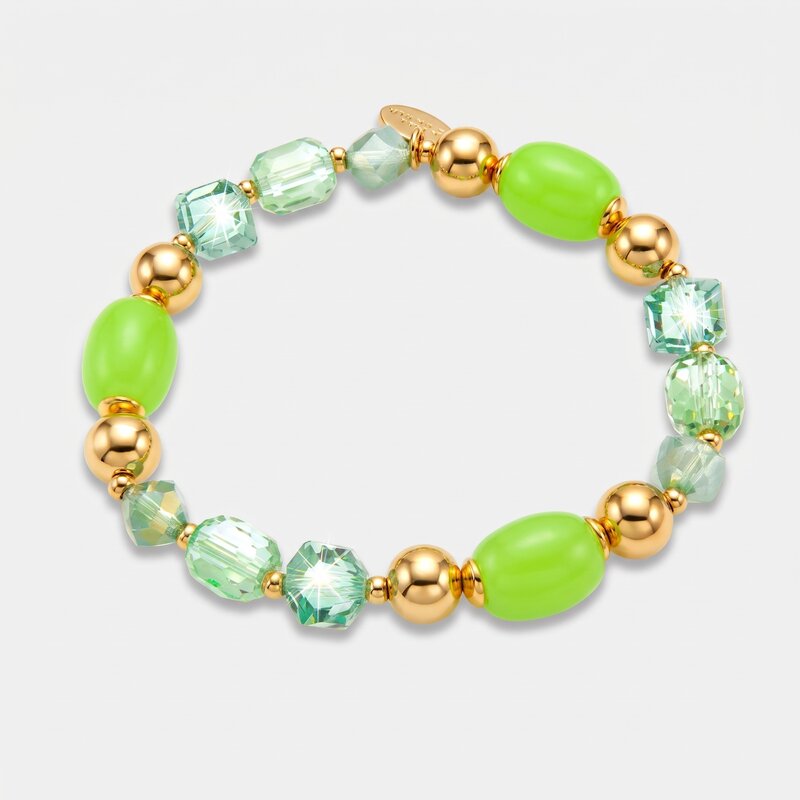 Bracciale in Metallo cristalli verdi - BYSIMON gioielli