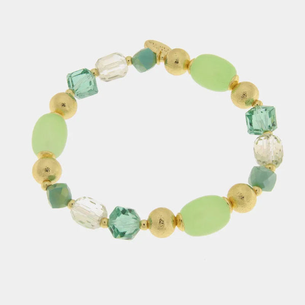 Bracciale in Metallo cristalli verdi - BYSIMON gioielli
