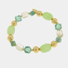 Bracciale in Metallo cristalli verdi - BYSIMON gioielli