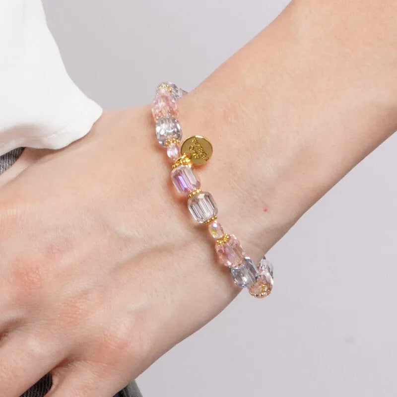 Bracciale in Metallo cristalli rosa - BYSIMON gioielli