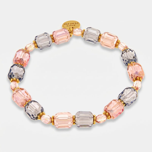 Bracciale in Metallo cristalli rosa - BYSIMON gioielli