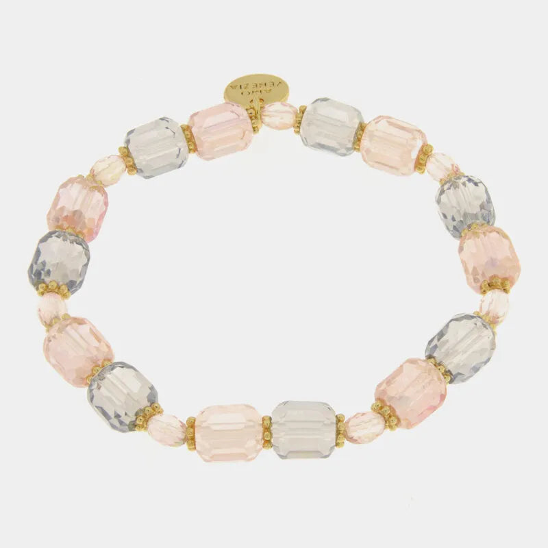 Bracciale in Metallo cristalli rosa - BYSIMON gioielli
