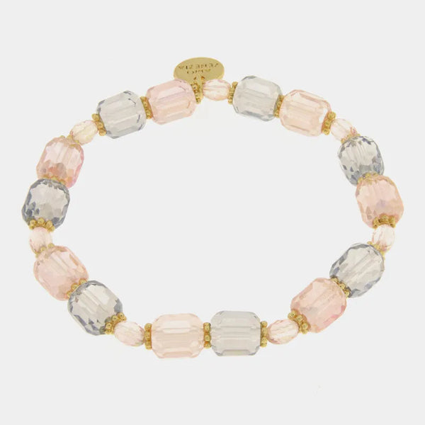 Bracciale in Metallo cristalli rosa - BYSIMON gioielli