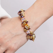 Bracciale in Metallo cristalli marroni