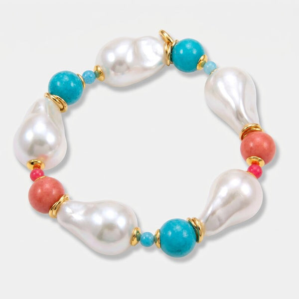 Bracciale in Metallo perle e cristallo - BYSIMON gioielli