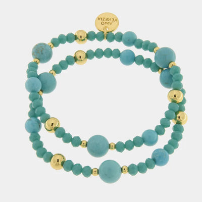 Bracciale in Metallo con sfere turchesi