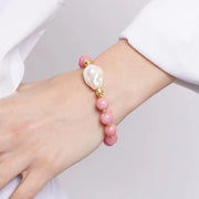 Bracciale in Metallo cristalli corallo