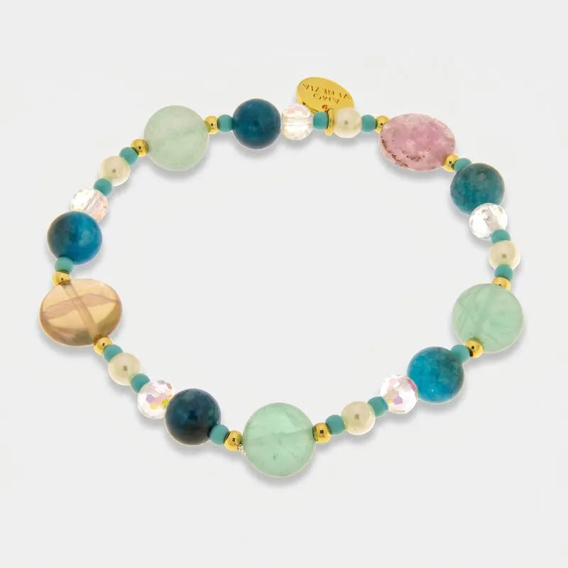 Bracciale in Metallo elastico pietre naturali