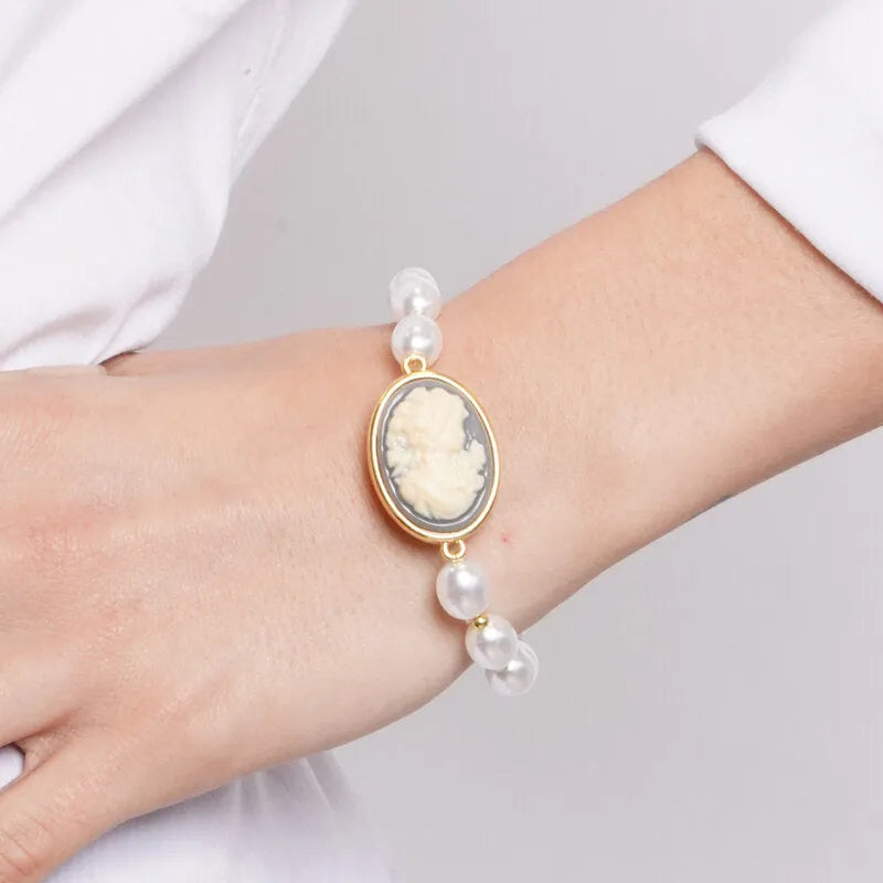 Bracciale in Metallo perle con cammeo AMOVENEZIA - gioiello BySimon