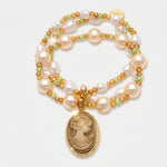 Bracciale in Metallo doppio con perle e cammeo - BYSIMON gioielli