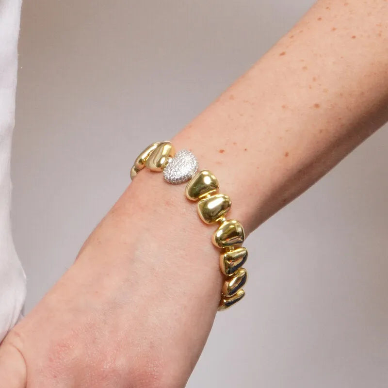 Bracciale in Metallo Dorato pietra zircone donna elegante