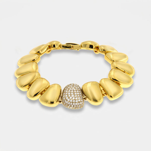 Bracciale in Metallo Dorato pietra zircone donna elegante - BYSIMON gioielli