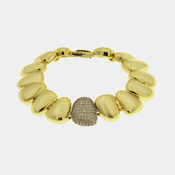 Bracciale in Metallo Dorato pietra zircone donna elegante - BYSIMON gioielli