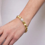 Bracciale in Metallo Maglia rigida dorata zircone elegante