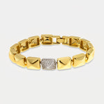 Bracciale in Metallo Maglia rigida dorata zircone elegante AMOVENEZIA - gioiello BySimon