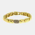 Bracciale in Metallo Maglia rigida dorata zircone elegante AMOVENEZIA - gioiello BySimon