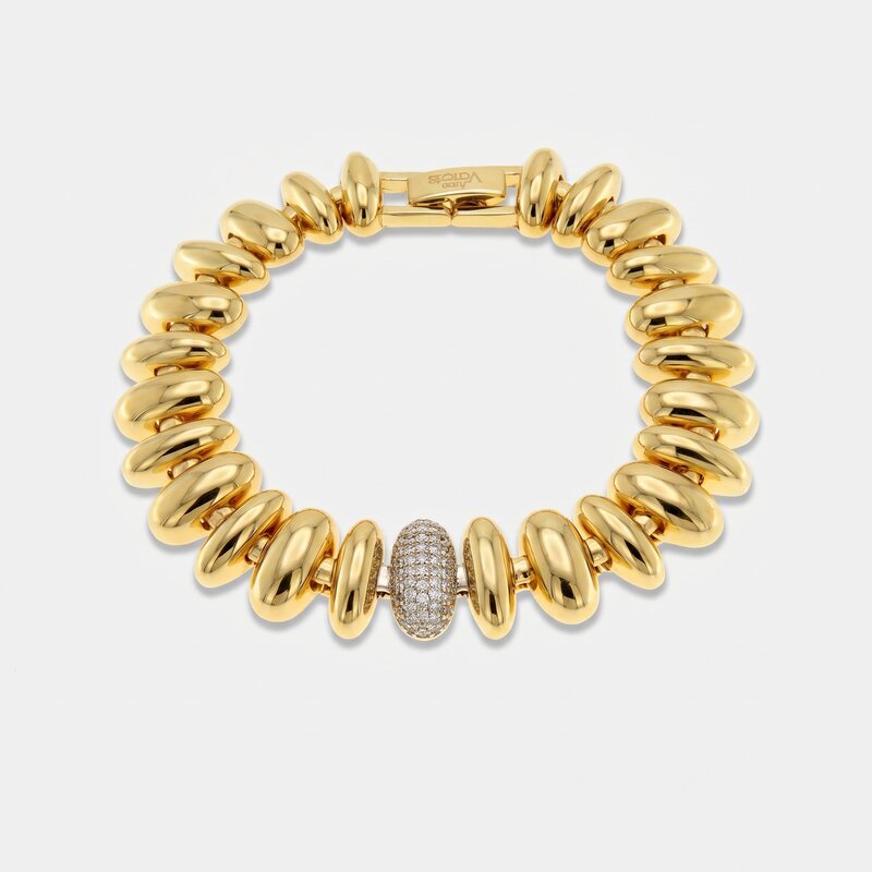 Bracciale in Metallo Dorato spike cristalli donna elegante - BYSIMON gioielli