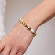 Bracciale in Metallo Dorato sfere rotonde medaglione donna