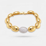 Bracciale in Metallo Dorato sfere rotonde medaglione donna - BYSIMON gioielli