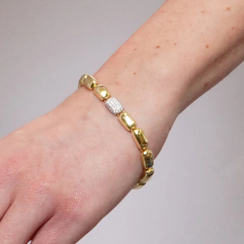 Bracciale in Metallo Dorato sfere rotonde elegante donna AMOVENEZIA - gioiello BySimon