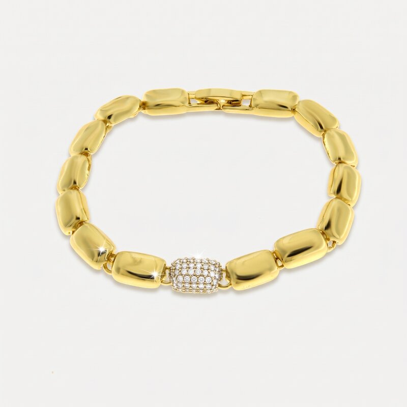 Bracciale in Metallo Dorato sfere rotonde elegante donna AMOVENEZIA - gioiello BySimon