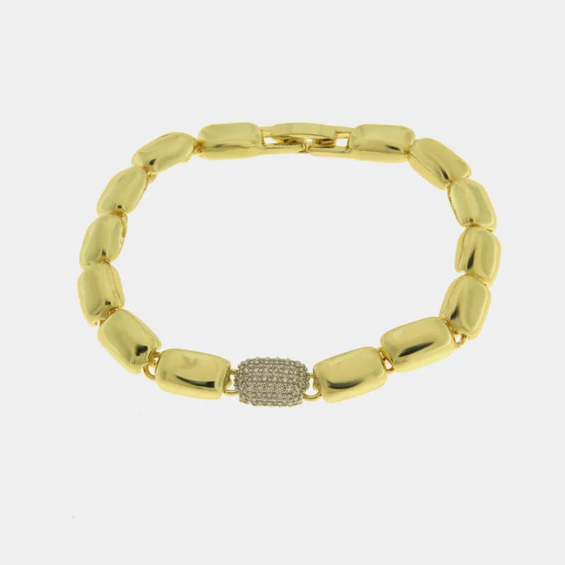 Bracciale in Metallo Dorato sfere rotonde elegante donna AMOVENEZIA - gioiello BySimon