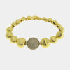 Bracciale in Metallo Dorato sfere medaglione grigio donna