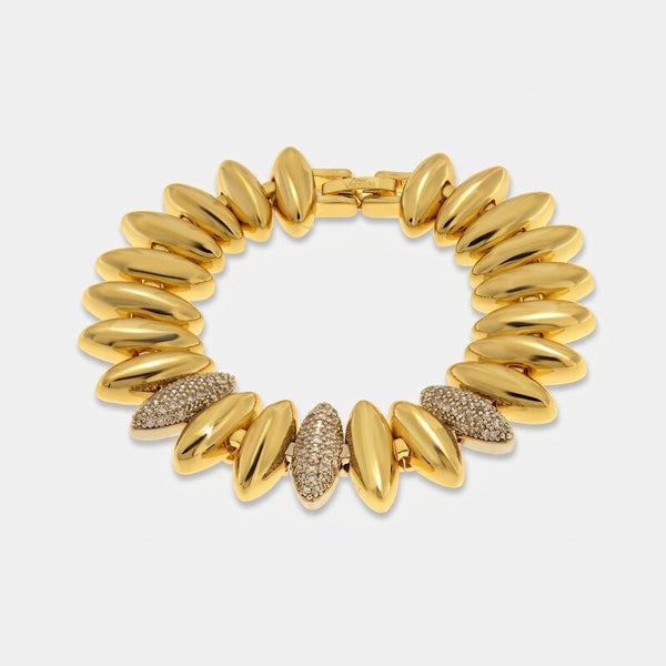 Bracciale in Metallo Dorato spike cristalli elegante donna - BYSIMON gioielli