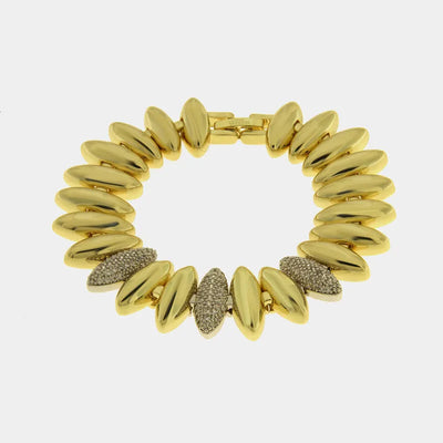Bracciale in Metallo Dorato spike cristalli elegante donna