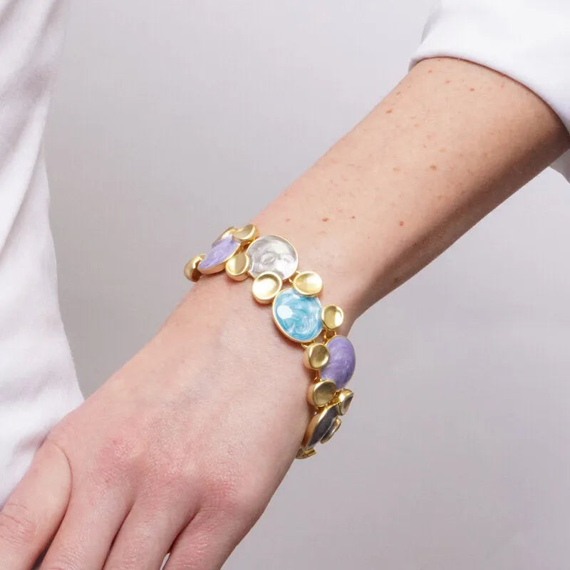 Bracciale in Metallo con elementi smaltati multicolore Amo Venezia - dettaglio