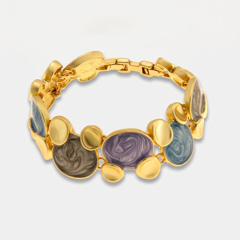 Bracciale in Metallo con elementi smaltati multicolore Amo Venezia