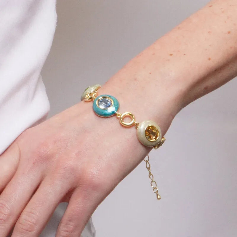 Bracciale in Metallo con cristalli colorati