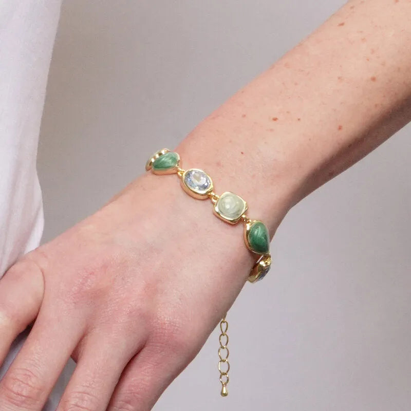 Bracciale in Metallo con cristalli ovali