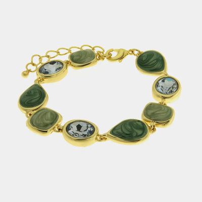 Bracciale in Metallo con pietre smaltate verdi Amo Venezia