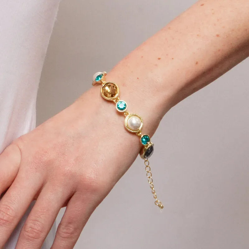 Bracciale in Metallo con pietre e cristalli