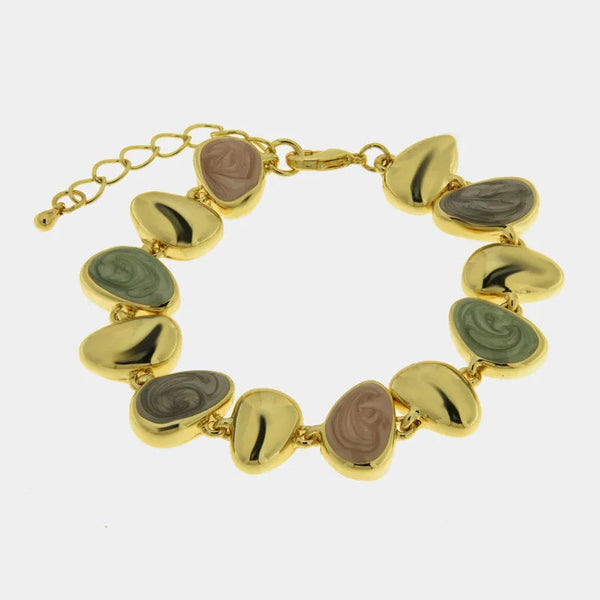 Bracciale in Metallo smaltato verde bianco Amo Venezia