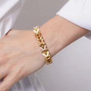 Bracciale in Metallo elastico con maglie intrecciate oro e tonalità calde