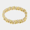 Bracciale in Metallo elastico con maglie intrecciate bianche e oro