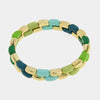 Bracciale in Metallo elastico con maglie lisce sui toni del verde