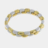Bracciale in Metallo elastico con maglie lisce bianche e oro