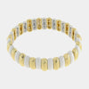 Bracciale in Metallo elastico con maglie bianche e oro