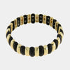 Bracciale in Metallo elastico con maglie nere e oro