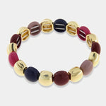 Bracciale in Metallo elastico con sfere multicolore - BYSIMON gioielli