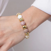 Bracciale in Metallo elastico con sfere sui toni caldi