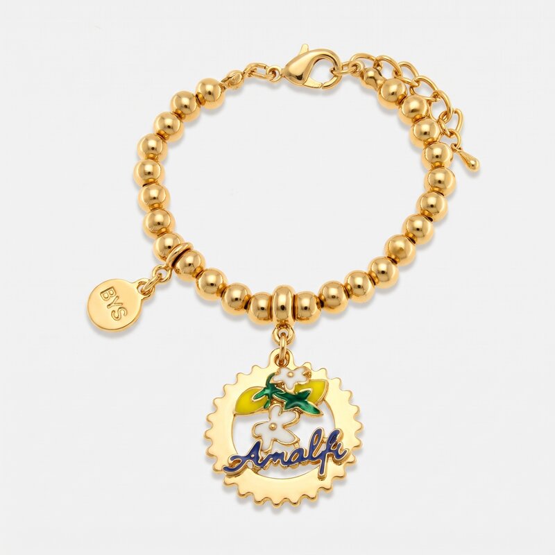 Bracciale in Metallo con scritta Ischia e Stelle Marine - BYSIMON gioielli