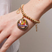 Bracciale in Metallo con scritta Positano e Casette