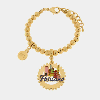 Bracciale in Metallo con scritta Positano e Casette
