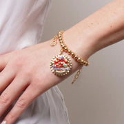 Bracciale in Metallo con scritta Taormina e Design ispirato ai Fondali Marini