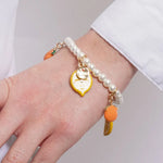 Bracciale in Metallo elastico di perline cn limoni e arance SICILY - gioiello BySimon